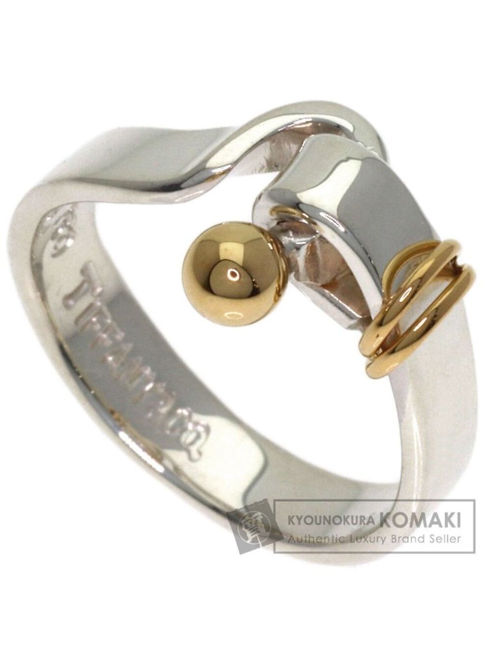 Tiffany & Co Hook & Eye Ring Silver 18k Yellow Gold
